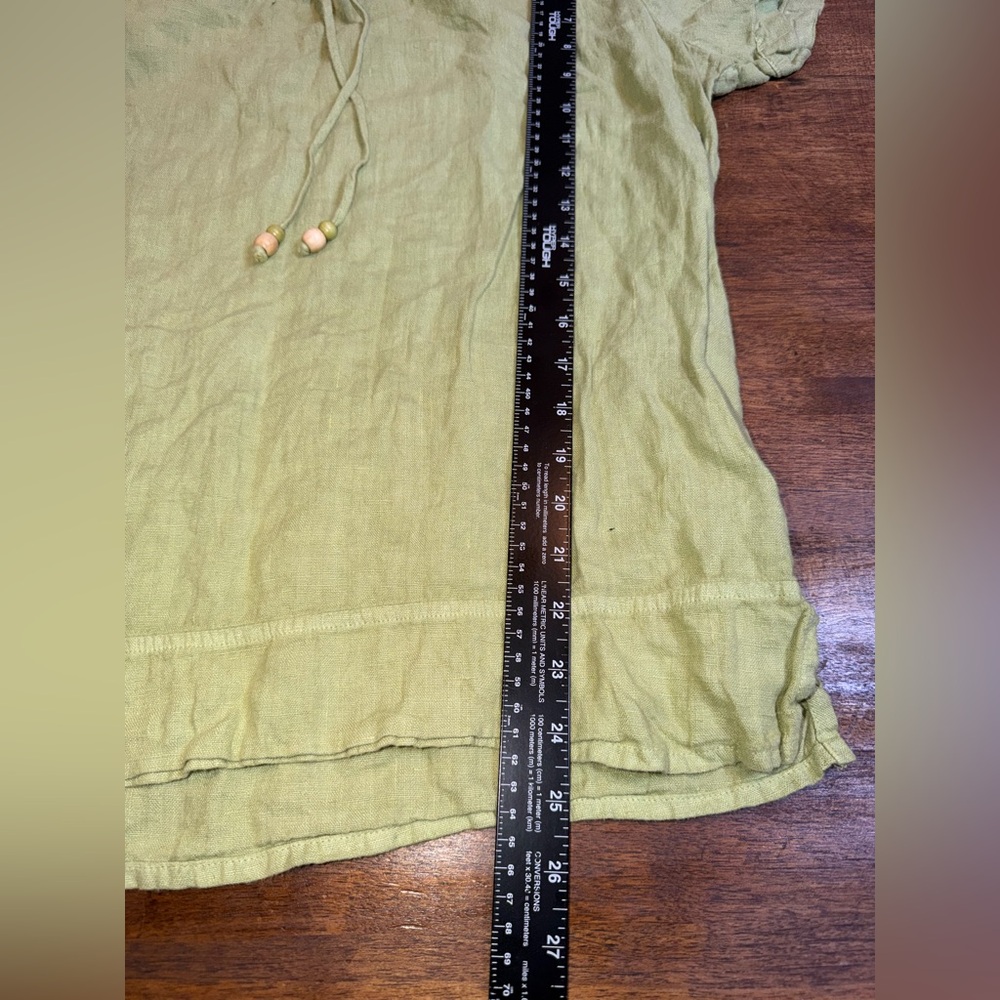 Hot Cotton Sage Green Linen Blouse - Picture 5 of 5